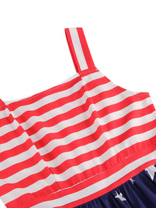 American Flag Stars Stripes Strap 1950S Vintage Dress