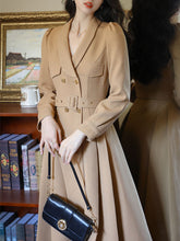 Load image into Gallery viewer, 1950S Khaki V Neck 1950S Windbreaker Swing Vintage Dress