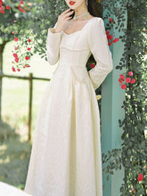 Load image into Gallery viewer, Apricot Sweet Heart Palace Embroidered Pearl Sleeve 1950S Vintage Dress
