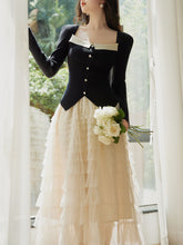 Load image into Gallery viewer, 2PS Black Sweater And Tulle Cupcake Swing Skirt 1950S Vintage Outfits