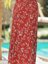 Load image into Gallery viewer, Red Floral Strap Fishtail Dress with Cardigan Vintage Outfit