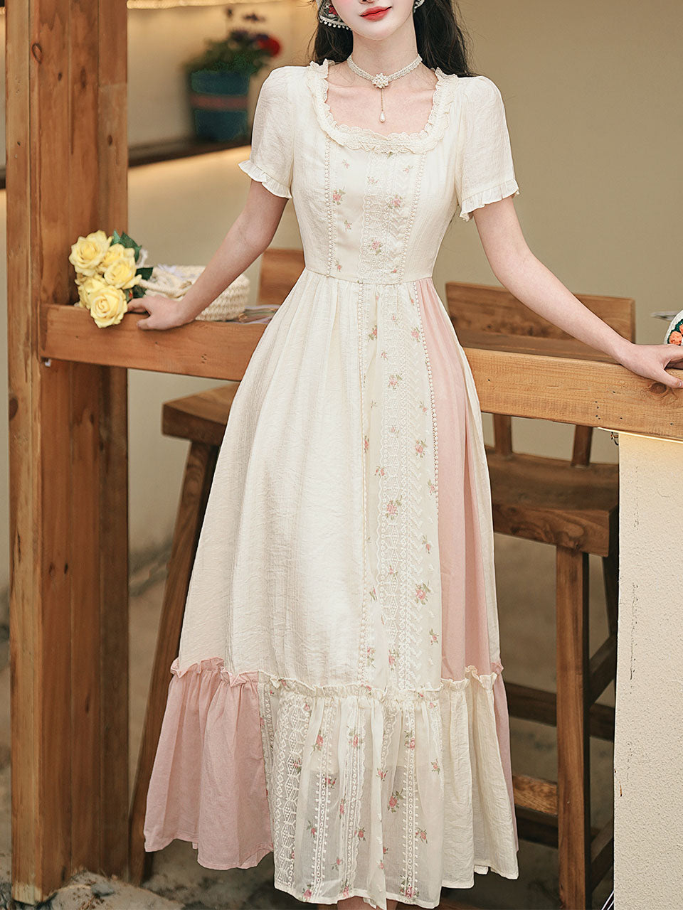 square neck cottagecore dress Pink Floral Print Short Sleeve Vintage Cotton – Jolly Vintage cottagecore dress aesthetic rachel allan black prom Flavor:Vanilla Cake w/ French Cream & Raspberry Perfect for picnics all-1