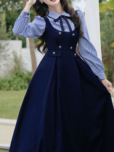 Navy Long Sleeve Vintage Dress Inspired by Zootopia‘s Judy Hopps