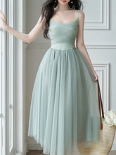 Load image into Gallery viewer, 2PS Mint Green Balletcore Cross Strap Mesh Tutu Dress with Matching Cardigan