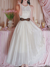 Load image into Gallery viewer, 1950s Vintage White Lace Organza Maxi Dress for Women