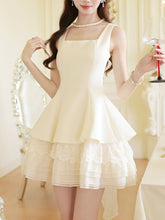 Load image into Gallery viewer, White Lace Ruffle Balletcore Midi Prom Dress