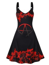 Load image into Gallery viewer, Halloween Strap Floral Print 1950S Vintage Swing Dress