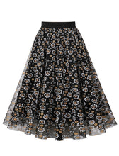 Load image into Gallery viewer, 1950S Daisy Print High Wasit Pleated Swing Vintage Skirt