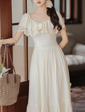 Load image into Gallery viewer, Apricot Vintage Victorian Wedding Embroidery 1950S Dress