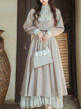 Load image into Gallery viewer, Lilac Lace Ruffles Edwardian Revival Dress