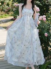 Load image into Gallery viewer, Women's Fairycore Butterfly Maxi Dress Glitter Ruffle Halter Prom Gown with Sheer Shrug