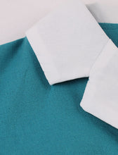 Load image into Gallery viewer, Green V Neck Short Sleeve 1950S Vintage Swing Dress