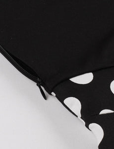 Off Shoulder Polka Dots 1950S Vintage Swing Dress With Button