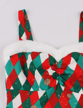 Load image into Gallery viewer, Christmas Green And Red Alice in Wonderland Inspired Playing Card Dress