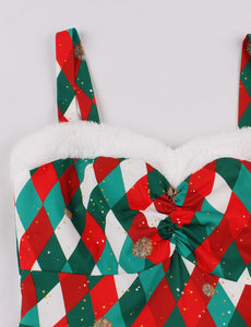 Christmas Green And Red Alice in Wonderland Inspired Playing Card Dress