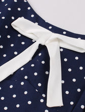 Load image into Gallery viewer, Navy Spaghetti Strap Polka Dots 1950S Swing Dress