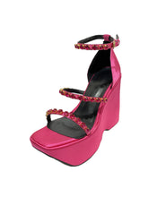 Load image into Gallery viewer, Women&#39;s Open Toe Strap Wedge Heel Sandals Leather Vintage Shoes