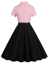 Load image into Gallery viewer, Wine Red Solid Color 1950S Vintage Shirt Swing Dress