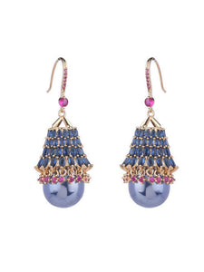 Palace Luxury ear hook Zzircon Pearl Handicraft Earrings