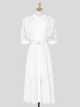 Load image into Gallery viewer, White Lace Ruffled Fairy Dress Wedding 1950S dress