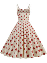 Load image into Gallery viewer, Green Polka Dots Vintage Strap Backless 1950S Vintage Dress