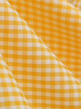 Load image into Gallery viewer, Yellow And White Plaid Daisy Claasic Collar 1950S Dress With Belt