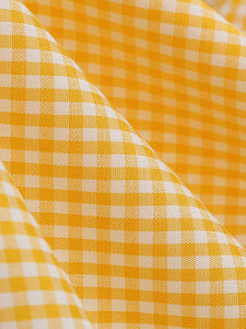 Yellow And White Plaid Daisy Claasic Collar 1950S Dress With Belt