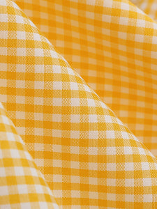 Yellow And White Plaid Daisy Claasic Collar 1950S Dress With Belt Set
