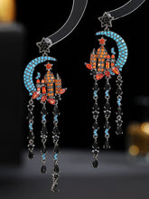 Load image into Gallery viewer, Luxury Star Moon Castle Fantasy Long Tassel Earrings