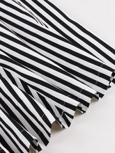 Load image into Gallery viewer, Black Peter Pan Collar Stripe 1950s Vintage Swing Dress With Pocket