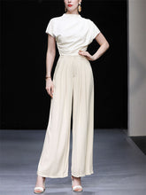 Load image into Gallery viewer, White Cowl Neck 1950S Vintage Pant Set