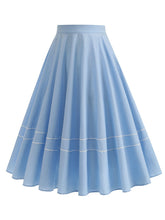 Load image into Gallery viewer, 1950S Blue High Waist Pleated Swing Vintage Skirt With Pockets