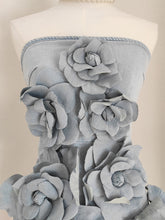 Load image into Gallery viewer, Bandeau Floral Denim Vintage Mini Dress