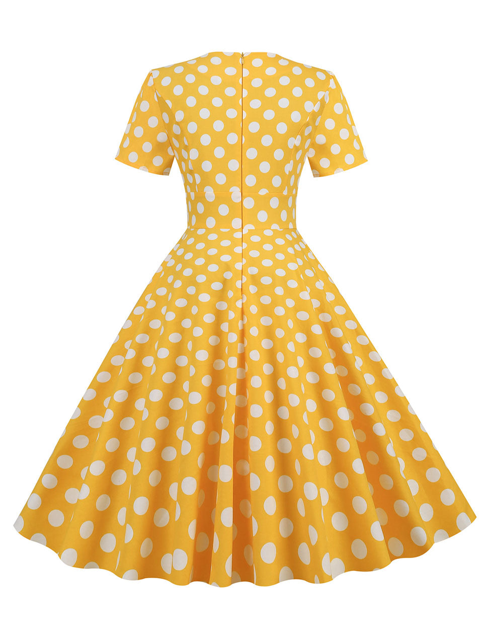 Blue Tuxedo Collar 1950S Dress With Pockets Vintage Dress, Yellow / S Blue Tuxedo Collar 1950S Dress With Pockets Vintage Dress, Yellow / S