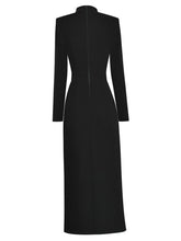 Load image into Gallery viewer, Green Bow Collar Long Sleeve 1940S Bodycon Vintage Dress With Golden Button