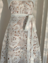 Load image into Gallery viewer, White Lace Spaghetti Strap Gown Party Dress
