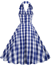 Load image into Gallery viewer, Pink And White Plaid Halter Barbie Same Style 1950S Vintage Dress