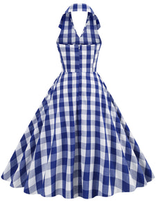Pink And White Plaid Halter Barbie Same Style 1950S Vintage Dress