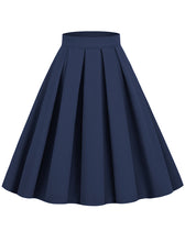 Load image into Gallery viewer, 1950S Blue High Wasit Pleated Swing Vintage Skirt
