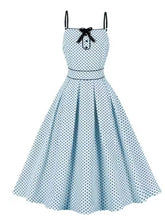 Load image into Gallery viewer, 1950S Blue Polka Dots Vintage Swing Dress