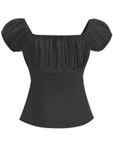 Load image into Gallery viewer, Regencycore 1950s Puff-Sleeve Ruched Top