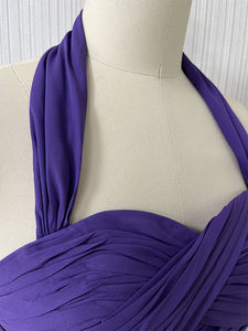 Purple Halter 1950S Vintage Dress