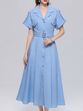 Load image into Gallery viewer, Vintage 1940s Style Brown Safari Shirt Dress