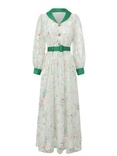 Load image into Gallery viewer, Red Floral Print Vintage Beaded Maxi Dress
