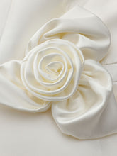 Load image into Gallery viewer, Women's White Satin Cap Sleeve Dress for Wedding Midi Dress