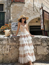 Load image into Gallery viewer, White Bohemian Bralette Top and Maxi Skirt Set