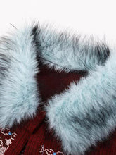 Load image into Gallery viewer, 2PS Burgundy Fair Isle Knit Cape with Long-Sleeve  Sweater Dress