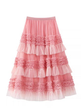 Load image into Gallery viewer, Women's 3-Tier Ruffle Layered Flowy Boho Skirt