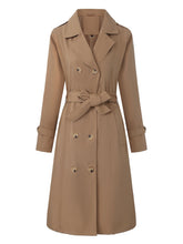 Load image into Gallery viewer, Women's Black Double-Breasted Trench Coat with Belt - Classic Long Windbreaker Jacket Slim Fit Overcoat