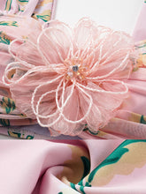 Load image into Gallery viewer, Pink Floral Print Strap Bikini With Bathing Swing Skirt Suit